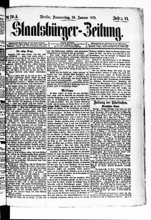 Staatsbürger-Zeitung vom 20.01.1870