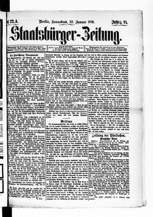 Staatsbürger-Zeitung vom 22.01.1870