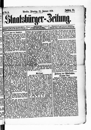 Staatsbürger-Zeitung vom 25.01.1870