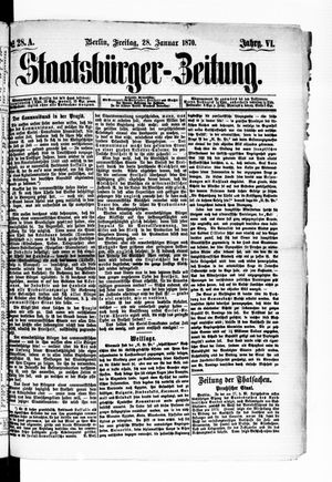 Staatsbürger-Zeitung vom 28.01.1870