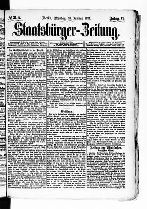 Staatsbürger-Zeitung vom 31.01.1870