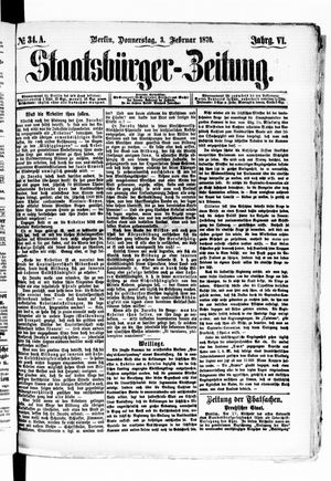Staatsbürger-Zeitung on Feb 3, 1870