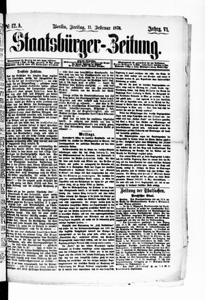 Staatsbürger-Zeitung on Feb 11, 1870