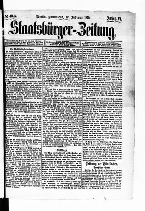 Staatsbürger-Zeitung on Feb 12, 1870