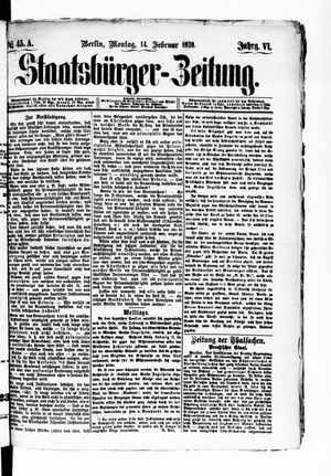 Staatsbürger-Zeitung vom 14.02.1870