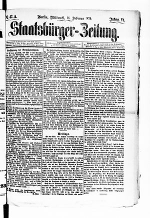 Staatsbürger-Zeitung on Feb 16, 1870