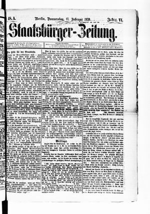 Staatsbürger-Zeitung vom 17.02.1870