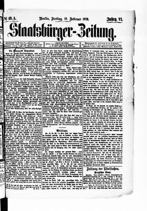 Staatsbürger-Zeitung vom 18.02.1870