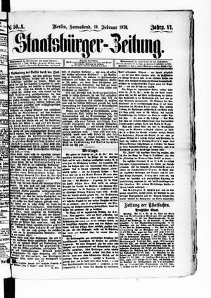 Staatsbürger-Zeitung vom 19.02.1870
