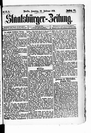 Staatsbürger-Zeitung vom 20.02.1870