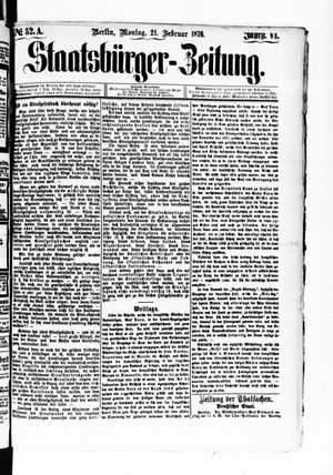 Staatsbürger-Zeitung vom 21.02.1870