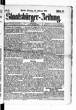 Staatsbürger-Zeitung vom 22.02.1870
