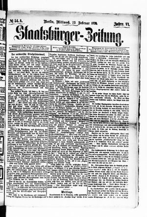 Staatsbürger-Zeitung vom 23.02.1870