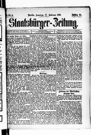 Staatsbürger-Zeitung on Feb 27, 1870