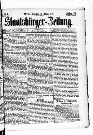 Staatsbürger-Zeitung vom 15.03.1870