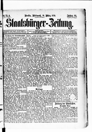 Staatsbürger-Zeitung vom 16.03.1870