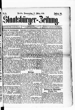 Staatsbürger-Zeitung on Mar 17, 1870