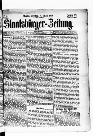 Staatsbürger-Zeitung vom 18.03.1870
