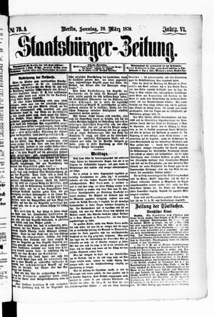 Staatsbürger-Zeitung on Mar 20, 1870