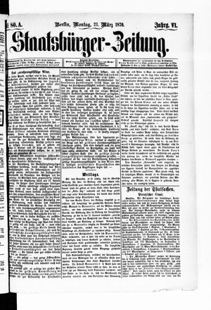 Staatsbürger-Zeitung vom 21.03.1870