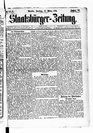 Staatsbürger-Zeitung on Mar 25, 1870