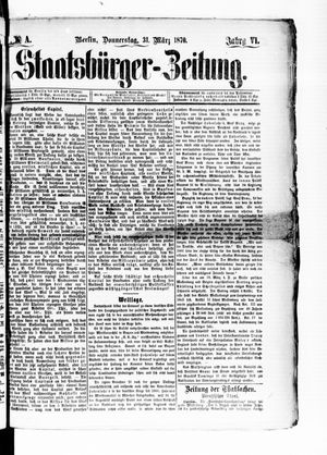 Staatsbürger-Zeitung vom 31.03.1870