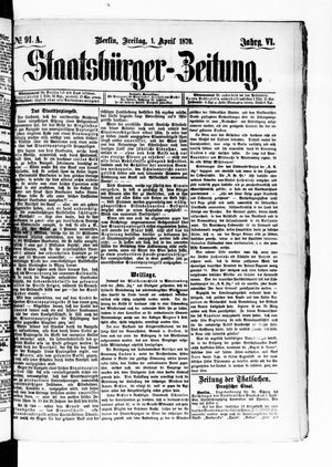 Staatsbürger-Zeitung on Apr 1, 1870