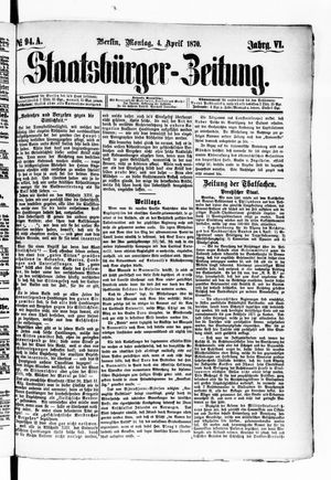 Staatsbürger-Zeitung vom 04.04.1870