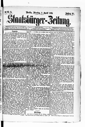 Staatsbürger-Zeitung vom 05.04.1870