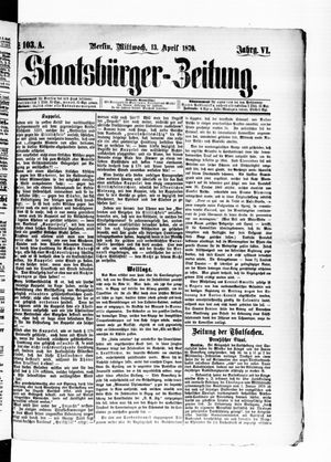 Staatsbürger-Zeitung on Apr 13, 1870