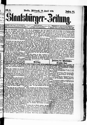 Staatsbürger-Zeitung vom 20.04.1870
