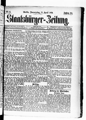 Staatsbürger-Zeitung vom 21.04.1870