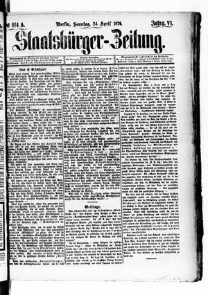 Staatsbürger-Zeitung vom 24.04.1870