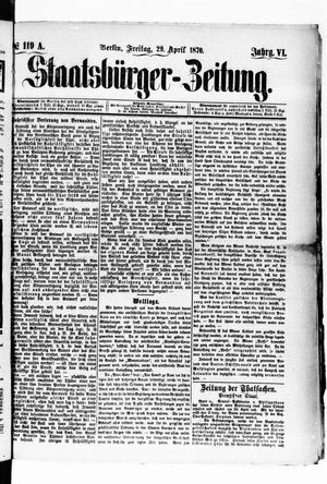 Staatsbürger-Zeitung vom 29.04.1870