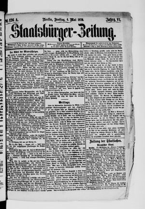 Staatsbürger-Zeitung on May 6, 1870