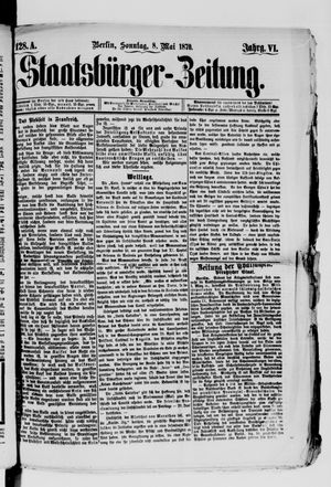Staatsbürger-Zeitung on May 8, 1870