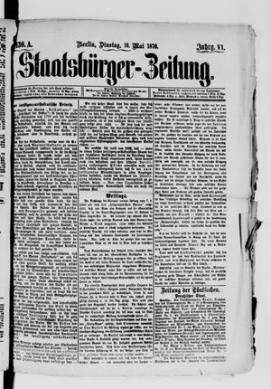 Staatsbürger-Zeitung on May 10, 1870