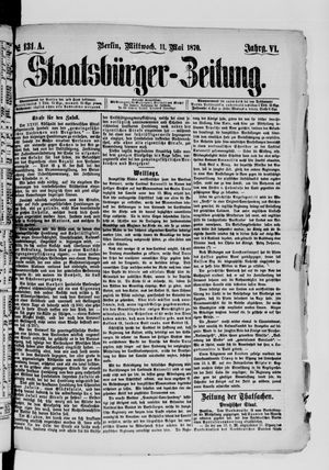 Staatsbürger-Zeitung on May 11, 1870