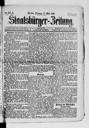 Staatsbürger-Zeitung on May 17, 1870
