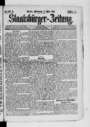 Staatsbürger-Zeitung on May 18, 1870