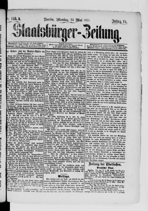 Staatsbürger-Zeitung on May 23, 1870