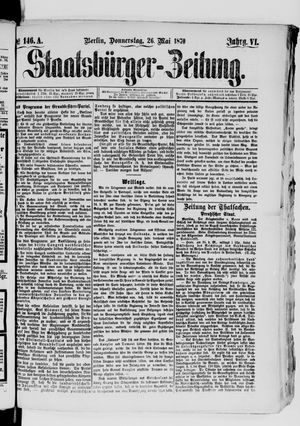 Staatsbürger-Zeitung on May 26, 1870