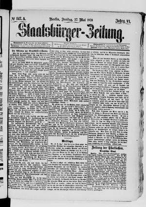 Staatsbürger-Zeitung vom 27.05.1870