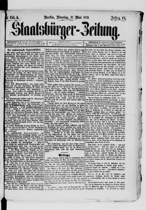 Staatsbürger-Zeitung on May 31, 1870