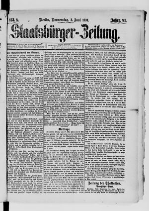 Staatsbürger-Zeitung on Jun 2, 1870