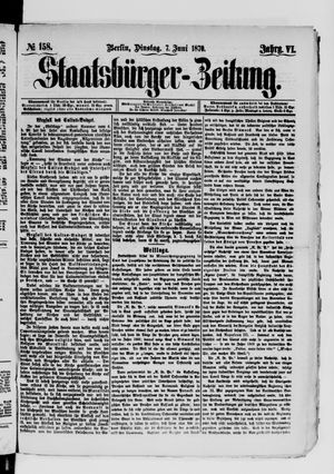 Staatsbürger-Zeitung on Jun 7, 1870