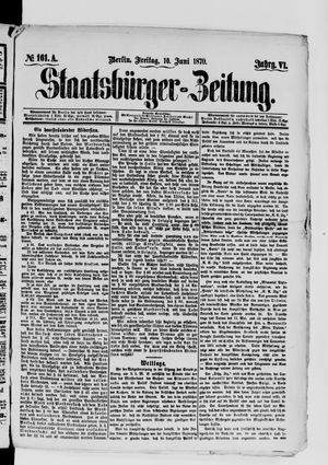 Staatsbürger-Zeitung vom 10.06.1870