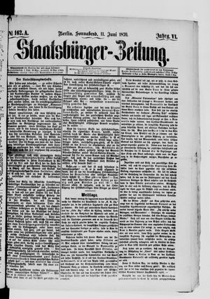 Staatsbürger-Zeitung on Jun 11, 1870
