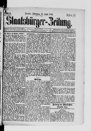 Staatsbürger-Zeitung vom 13.06.1870