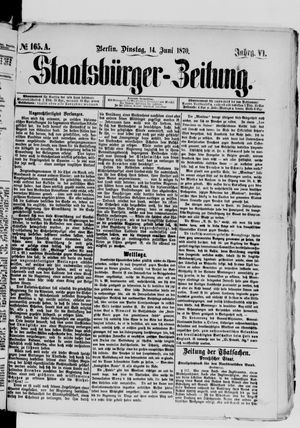 Staatsbürger-Zeitung vom 14.06.1870